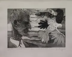 Beckett And A Bird by Diarmuid Delargy, sold Feb 2026