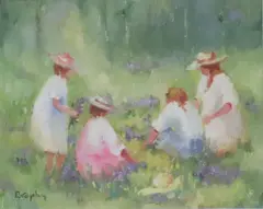 Elizabeth Brophy, The Last Of The Bluebells, Oil on board