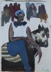 Paul Funge, Study Of A Woman, Oil on paper laid on board