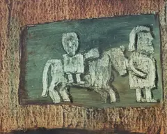 Seamus O'Colmain, Flight Into Egypt From Moone Cross, Oil on board