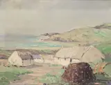 Rowland Hill, Cottages In Donegal, Oil on board