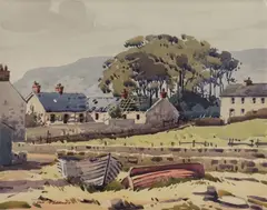 Samuel McLarnon, Farm Buldings, North Antrim, Watercolour