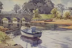 Samuel McLarron, Fishing Boats, Cushendun, Watercolour