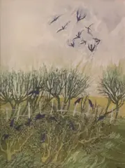 Helen Kerr, Winter Hedge, BATIK Embroidery