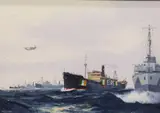 Kenneth King, Ss Leda Convoy Sc40 Aug, 1941, Oil on board