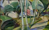 Mary Swanzy, Cubist Trees, Oil on canvas board