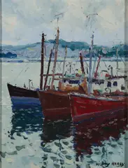 Henry Healy, Howth Harbour, Oil on canvas