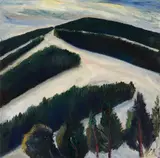 Peter Collis, Snow On The Powerscourt Mountain, Oil on canvas