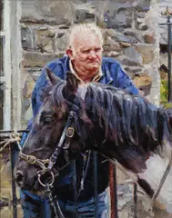 Mark O'Neill, Contemplating The Sale, Oil on board