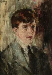 William Conor, Portrait Of A Boy, Oil on board