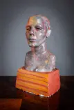 Brian Bourke, Female Head, Painted plaster