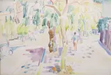 Father Jack P. Hanlon, Italian Street Scene, Watercolour