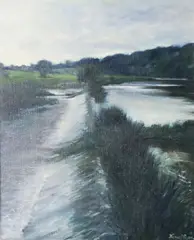 Thomas Ryan, The Boyne At Slane Bridge, Oil on canvas