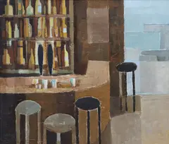 Arthur Armstrong, Country Bar, Oil on board