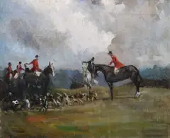 James Le Jeune, Before The Hunt, Oil on canvas