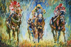 Liam O'Neill, The Final Furlong, Oil on canvas
