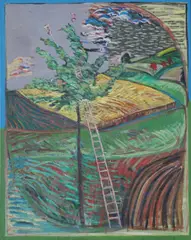 Brian Bourke, From Stutz's Cherry Tree, Switzerland, Oil on canvas