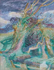 Alicia Boyle, The Streaming Year, 1945, Oil on gesso panel