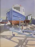 William Carron, Boats On The Slipway, Acrylic on card