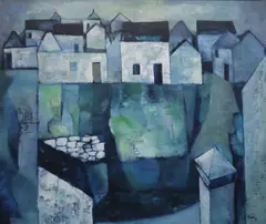 Tate Adams, Deserted Village, Oil on board