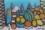 Markey Robinson, View From The Veranda, Gouache on board