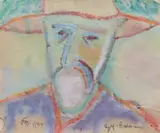 Tony O'Malley, Self Portrait - Bahamas, Mixed media