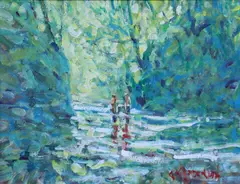 Arthur K. Maderson, Late Evening, Stroud Pool, Near Lismore, Oil on board