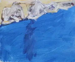 Untitled - Blue by Barrie Cooke, Oil canvas laid on board, sold Mar 2026