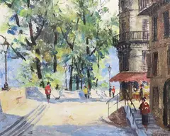 Fergus O'Ryan, Quai Bourbon, Paris, Oil on canvas board