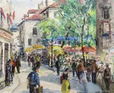 Fergus O'Ryan, Flea Market, Oil on canvas board