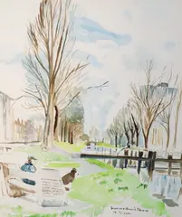 Canal Lock, Dublin by Frances Bunch Moran, Watercolour, sold Mar 2026