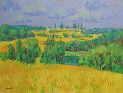 Desmond Carrick, Nerja Landscape, Oil on canvas panel
