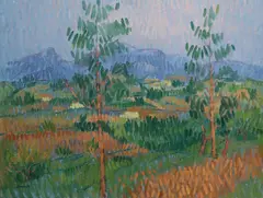 Desmond Carrick, Pine Trees On The Ridge Path, Punta Lara, Oil on canvas panel