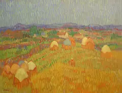 Desmond Carrick, The Harvest, Oil on canvas panel