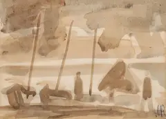 Harbour Sketch by Markey Robinson, Watercolour, sold Dec 2025