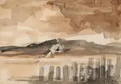 Study For A Landscape by Markey Robinson, Watercolour, sold Dec 2025