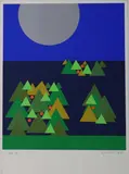 Patrick Scott, Christmas Card For Scott, Tallon Walker, Coloured print