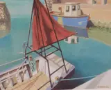William Carron, The Red Sail, Feather Harbour, Co. Wexford, Oil on board