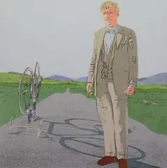 Catherine Kelly, Flat Broke, 2010 - Part Of The Men Of Ireland Series, Screenprint on painted linen canvas