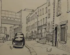 John Skelton, Bishop Street Dublin, Pen and ink