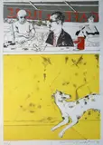 Micheal Farrell, Cafe De Flore, Lithograph