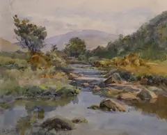 Gladys Wynne, Riverbank, Watercolour