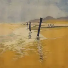 Helen Kerr, The Big Beach, Batik Embroidery