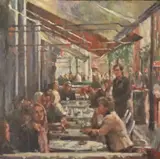 Laura Cronin, Lunch At The Bailey, Oil on canvas