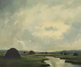 Douglas Alexander, A Sunset Sky, Boglands, Connemara, Oil on board
