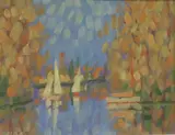 Desmond Carrick, On The Seine, Vernon, France, Oil on board