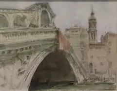 Thomas Ryan, The Rialto Bridge, Venice, Watercolour