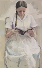 James McKeowan, Girl In White, Oil on board