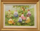 Elizabeth Brophy, The Family, Oil on board