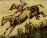 William Conor, The Steeplechase, Oil on canvas